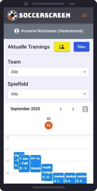 Aktuelle Trainings auf Smartphone